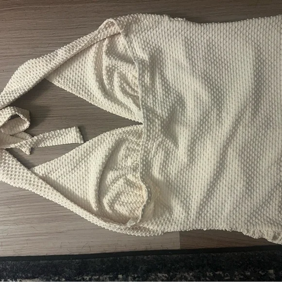 Anthropologie Halter Chic Ivory Textured Top - Picture 5 of 5